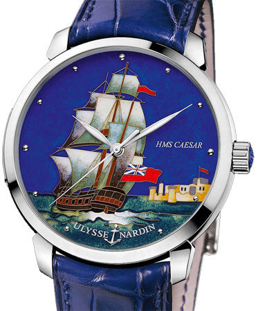 Ulysse Nardin 8150-111-2 / CAESAR Classico Enamel HMS Caesar White Gold replica watch